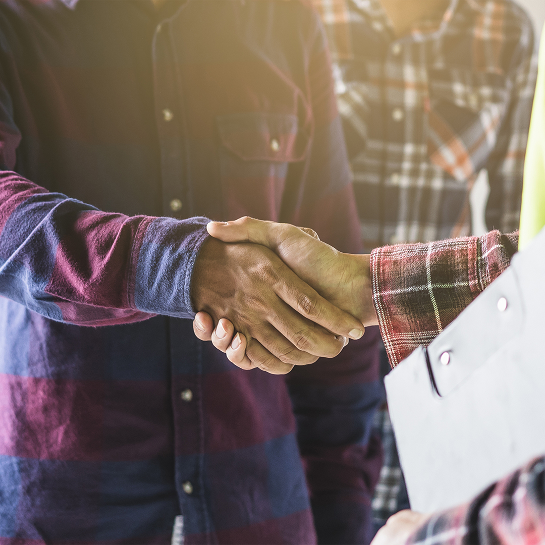 contractor shaking hands
